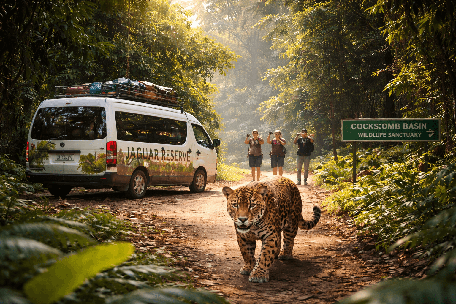 Belizean Vacation Wildlife Sanctuary Tour Wildlife Sighting Jaguar in the wild in Belize Expedition